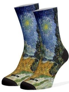 Meia Divertida e Colorida - Van Gogh