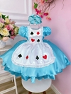 Vestido Infantil Tema Alice no País das Maravilhas