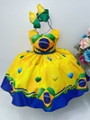 Vestido Infantil Brasil Com Cinto De Pérolas