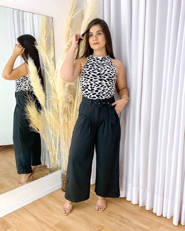 Cal a Pantacourt Preta D closet Moda Feminina