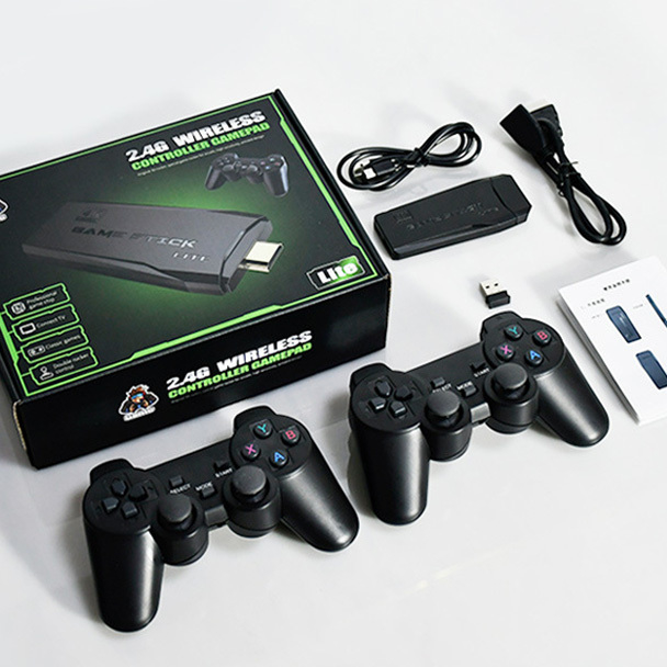 Game Stick Lite 4K + 20.000 Jogos Retrô, 9 Consoles, 2 Controles