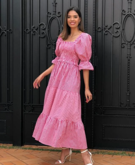 VESTIDO VAV VICHY VERMELHO MARA MAIA