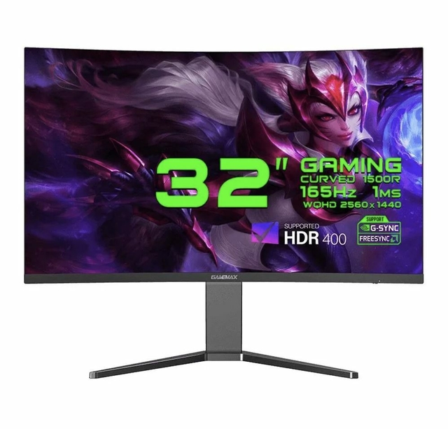 Gamemax 32 Curved Monitor GMX32C165Q 165HZ 1440P 1MS Black