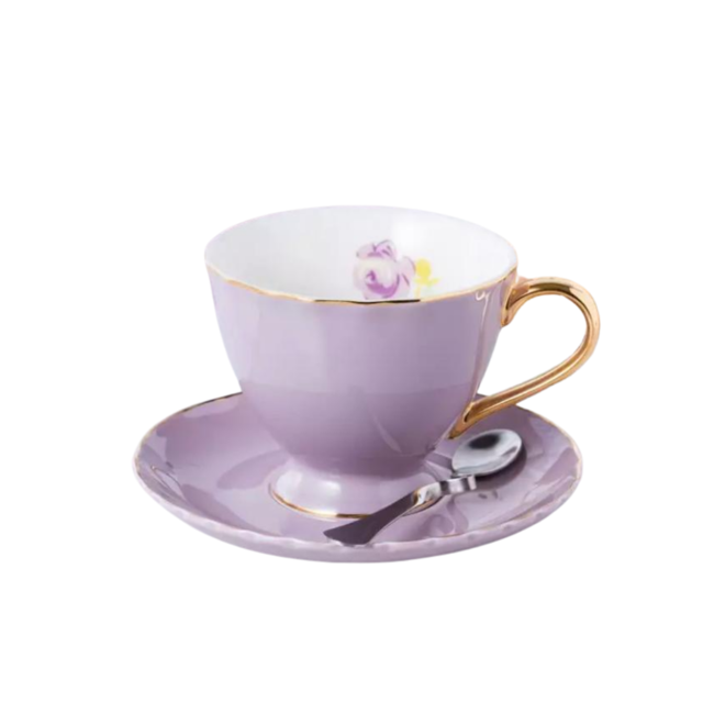 Jogo Bule Xicaras Cafe Cha Porcelana Flores Kit 08 Pecas