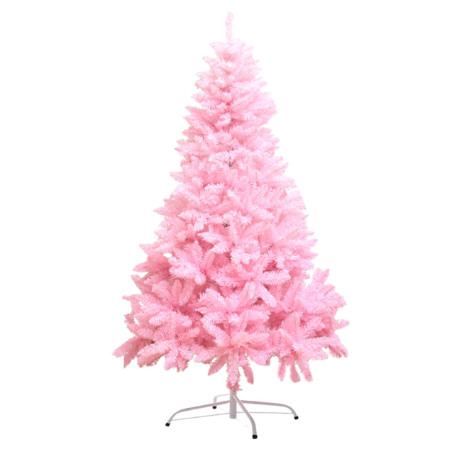 arvore de natal 150cm rosa com 320 galhos e pe de metal - RIO MASTER -  inova variedades