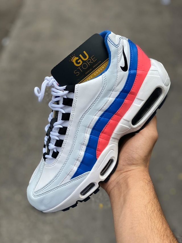 Air Max 95 • Branco/Azul/Vermelho - Gu Store