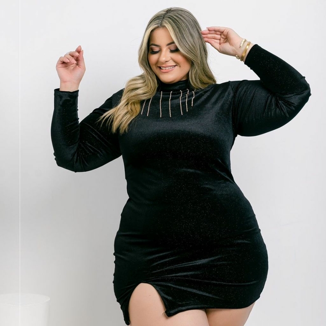 Vestido de sale veludo plus size