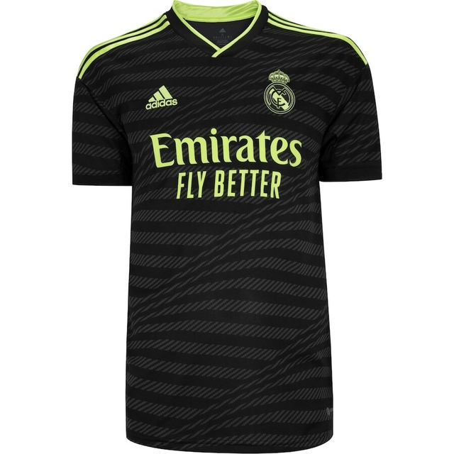 Camisa Real Madrid III 22/23 Torcedor Adidas Masculina - Preta e Verde
