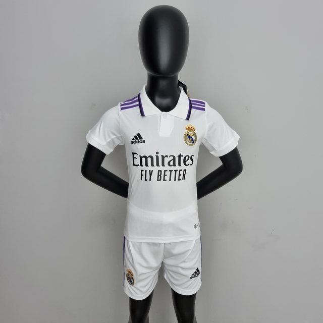 Kit Infantil Real Madrid Home 22/23 - Branco