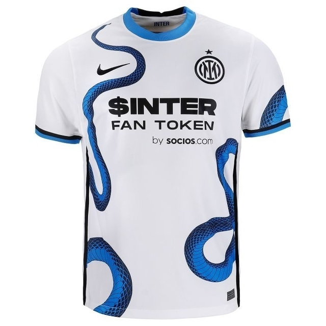 Camisa Inter de Milão Away 21/22 Torcedor Nike Masculina - Branca, Azul e  Preta