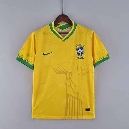 Camisa Brasil 2022 Edição Especial Cristo Redentor - Amarela