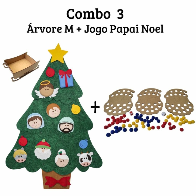 Árvore de Natal Parede M + Jogo Papai Noel