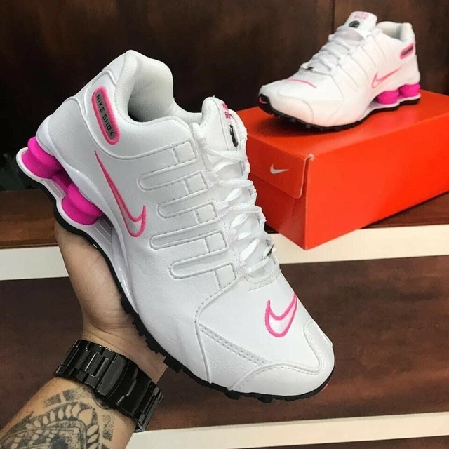 NIKE SHOX NZ 4 MOLAS - BRANCO E ROSA - RL STORE