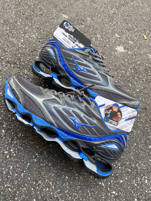 MIZUNO WAVE PROPHECY 6 - CINZA E AZUL - PRO 6