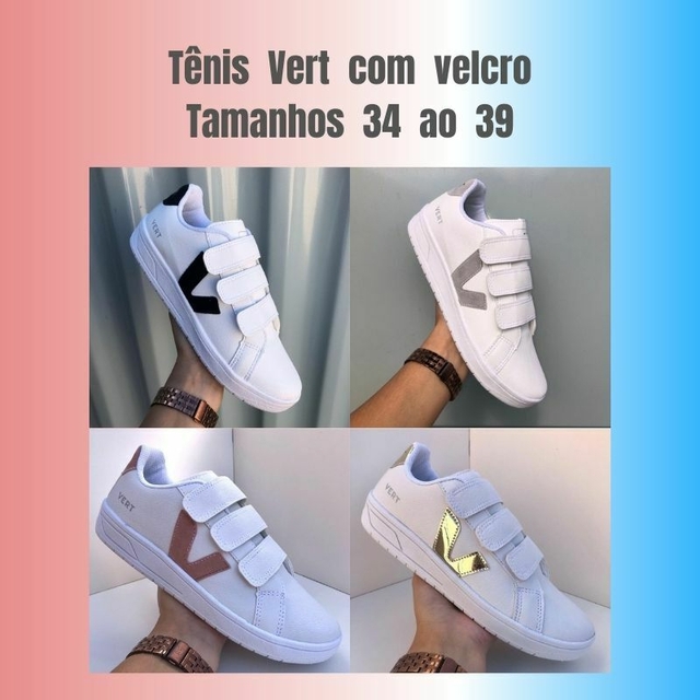 Tenis com 2024 velcro adulto