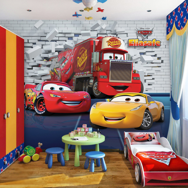 Papel de Parede Infantil Tema Relâmpago Mcqueen Carros