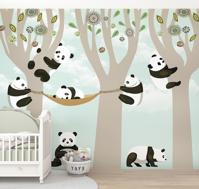 Papel de Parede Infantil Quarto Urso Panda