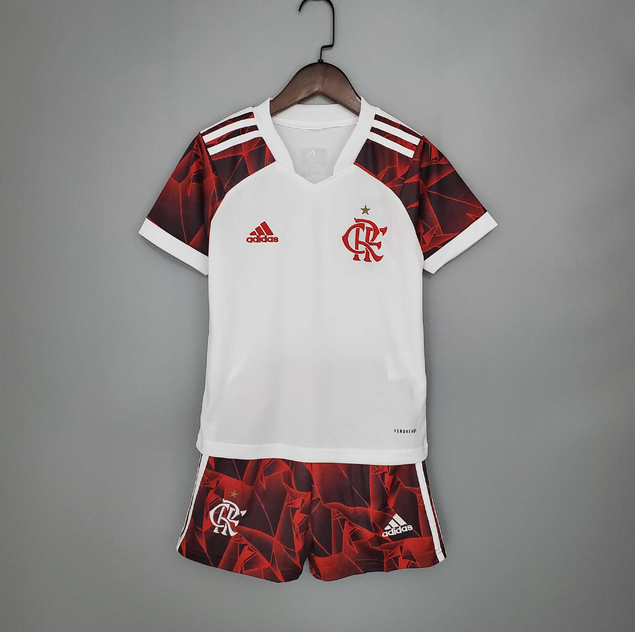 Conjunto Infantil Flamengo lI Vermelho e Branco - Camisa e Shorts - Adidas