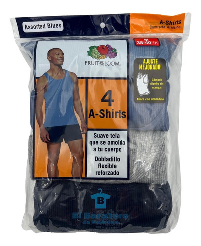Fruit Of The Loom Camiseta Color Caballero 4 Pack Mod Bl2601