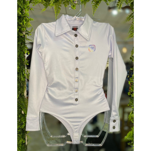 BODY CAMISA LIFE WESTERN ML COM BRILHO BRANCO