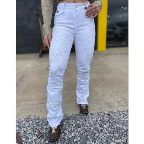Calça country branca feminina sales