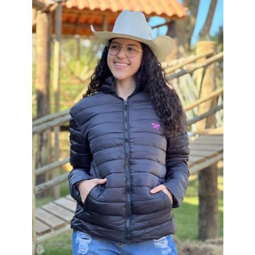 JAQUETA PUFFER BOBOJACO FEM TEX TEAM PRETA SEM TOUCA