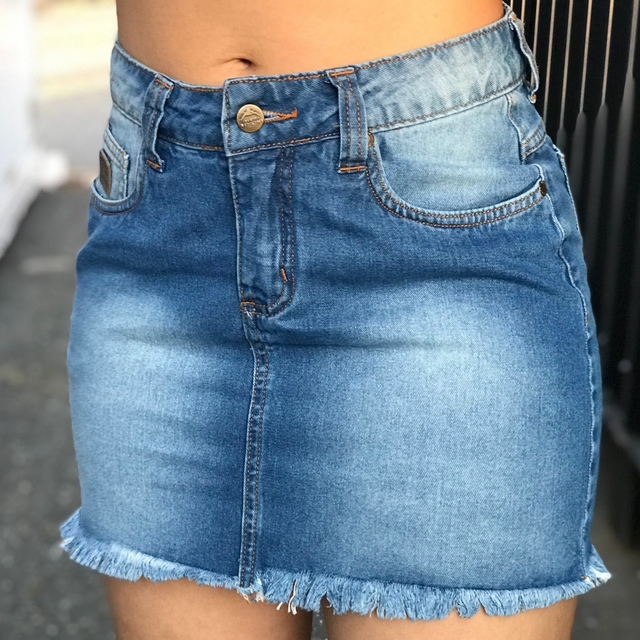 Saia jeans com bota country outlet