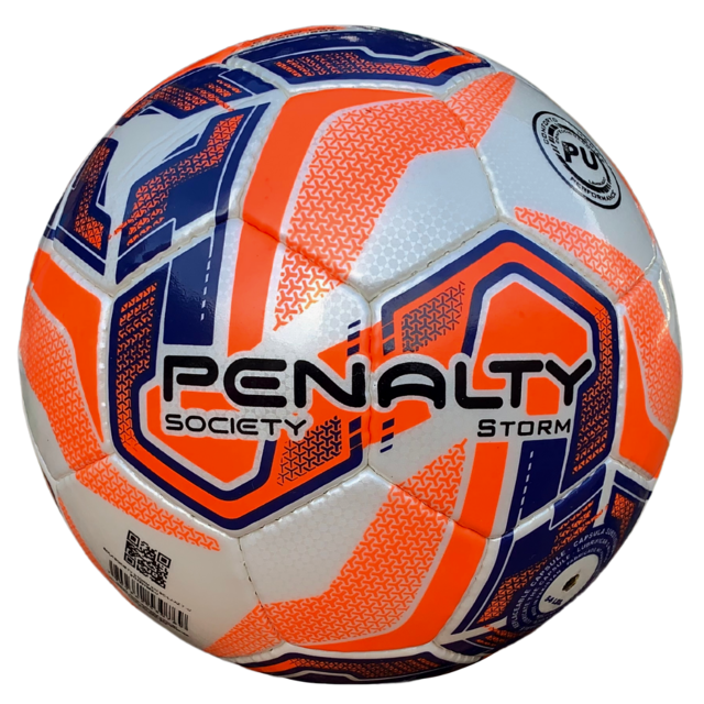 Bola Penalty Storm VII Society Branca e Amarela - FutFanatics