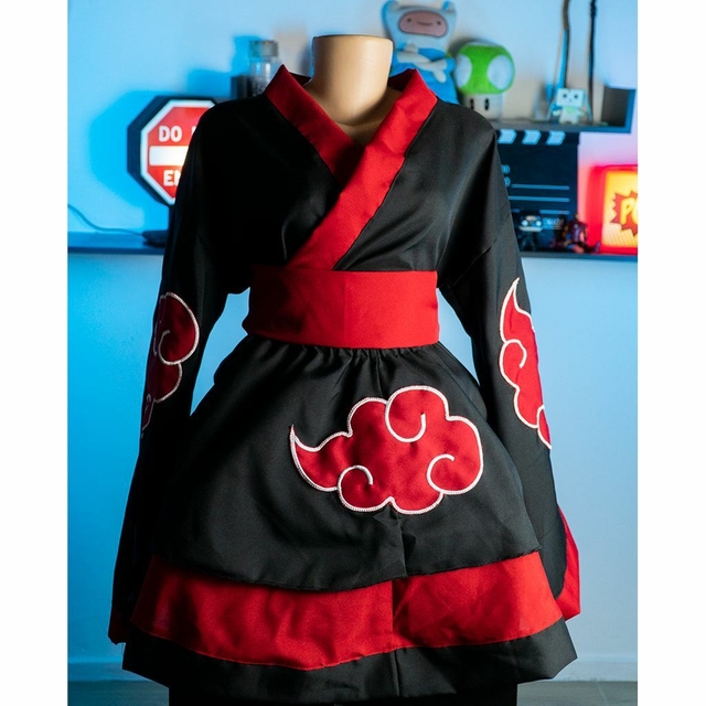 Capa Manto Akatsuki Cosplay Anime Infantil Itachi Nuvem Vermelha