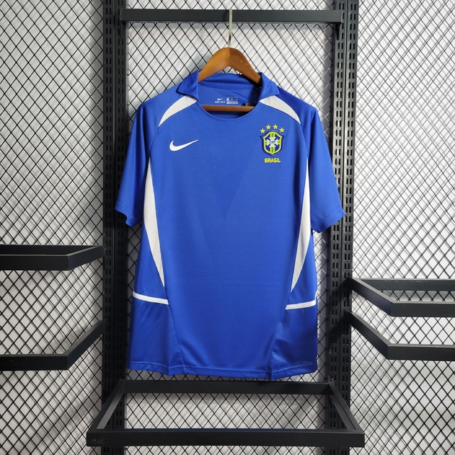 Camisa Brasil Away Retrô Copa do Mundo 2002 - Azul