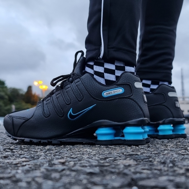 NIKE SHOX NZ 4 MOLAS PRETO C/ AZUL - Dk Store