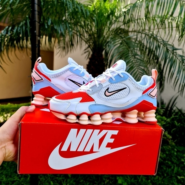 TÊNIS NIKE SHOX TL NOVA 12 MOLAS BRANCO C/ LARANJA