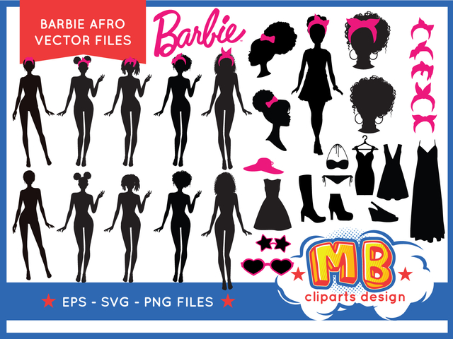 Barbie Afro - SVG files - Buy in Lollipop