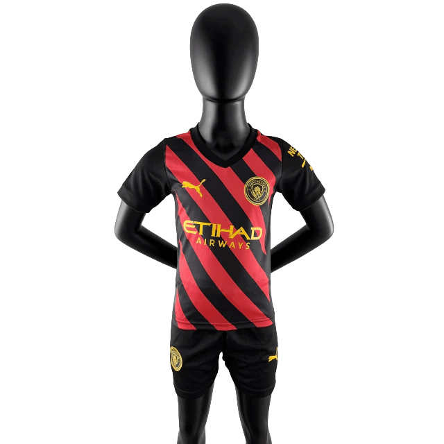 Camisa II Manchester City Preta/Vermelha Away 2022/2023 – Versão
