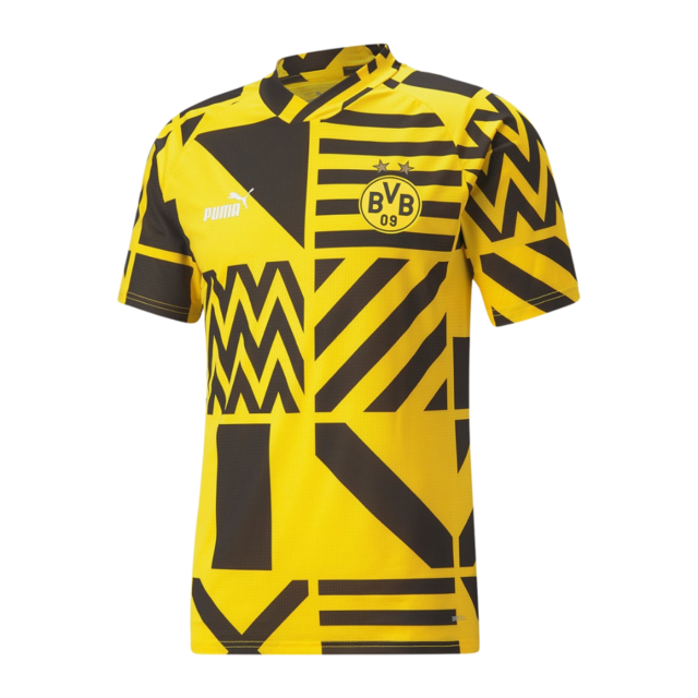 Camisa Borussia Dortmund Pré-Jogo 2022/2023 Torcedor Masculina - Amarelo e  Preto