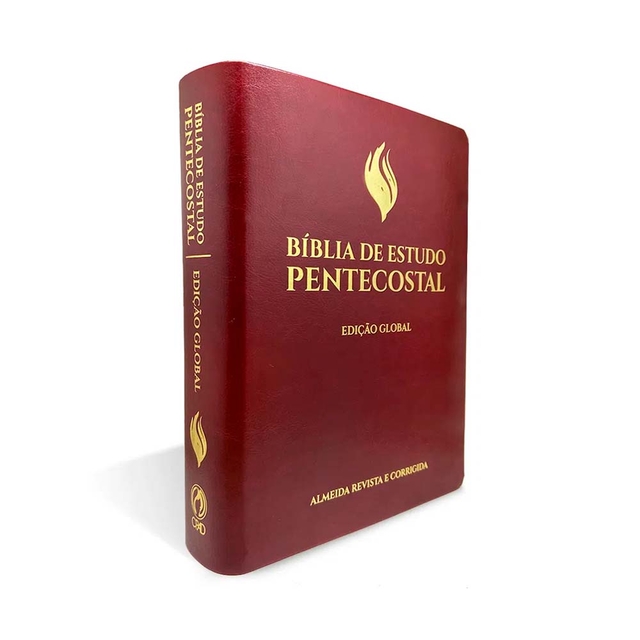 Bíblia De Estudo Pentecostal Grande Edição Global ARC Luxo Vinho