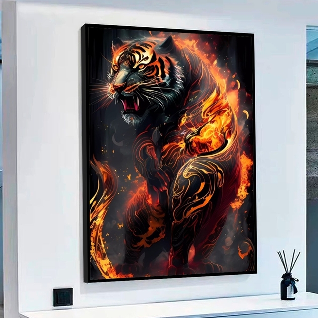 Quadro Decorativo Grande Para Sala Moderna Escritório Tigre