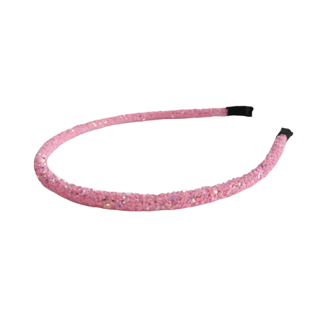 TIARA ENCAPADA GLITTER - ROSA - UNIDADE