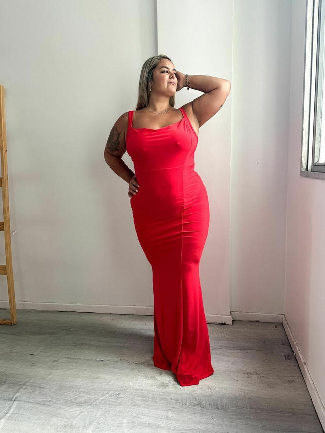 Vestido sirena rojo clearance