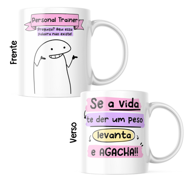 CANECA DE CERÂMICA PERSONALIZADA - PERSONAL TRAINER - FLORK