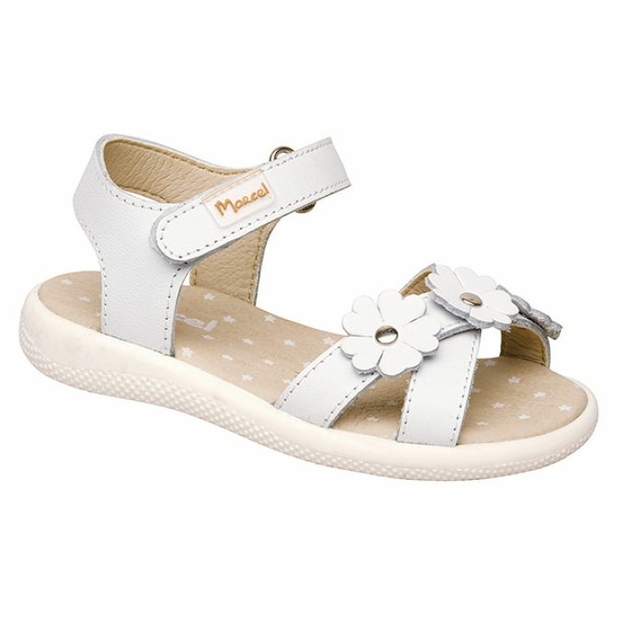 Marcel Sandalias Nena Cuero Flores Con Velcro 18 26