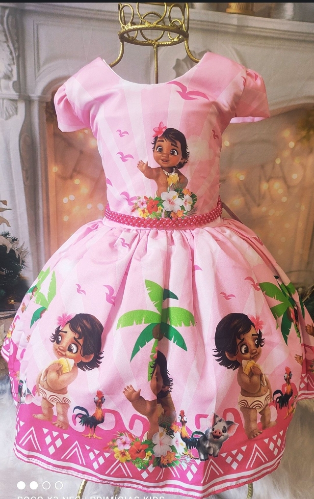 Vestido festa infantil da Moana Bebê