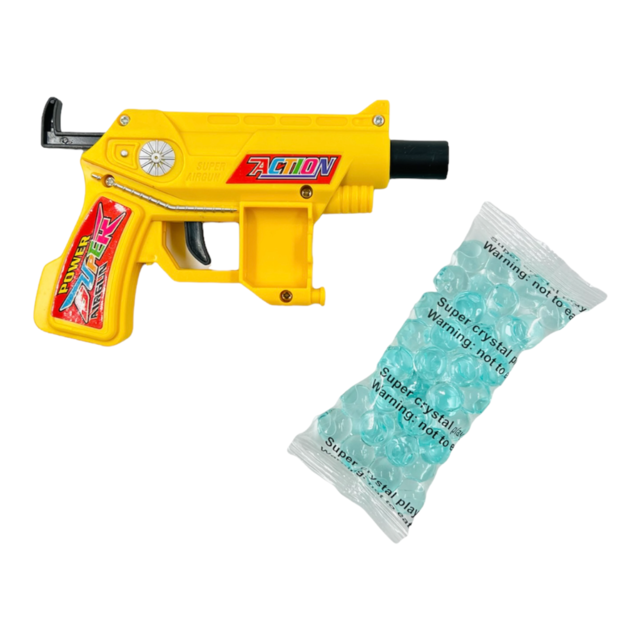PISTOLA CON BALAS DE HIDROGEL A S LO 23.5 MXN MAYOREO