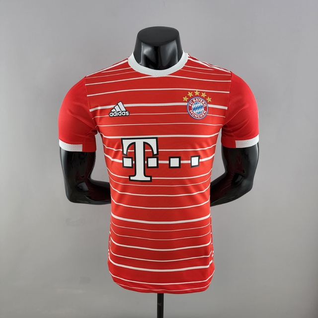 Camisa Bayern de Munique Home 22 23 Jogador Adidas Masculina Vermelh