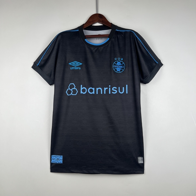 Camisa Umbro Grêmio 2023-2024 Torcedor Masculina - Preta+Azul
