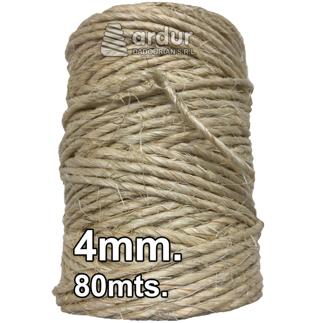 Hilo Sisal 4mm 80 metros - Rascador de Gato - Artesanias Manualidades