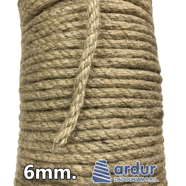 Cuerda de yute torcido – 100 mt Rollo - 6 a 25 mm de diámetro - SD MED