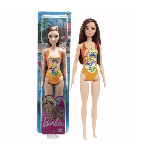 Barbie Fashion & Beauty Boneca Roupa de Banho Laranja com Flores