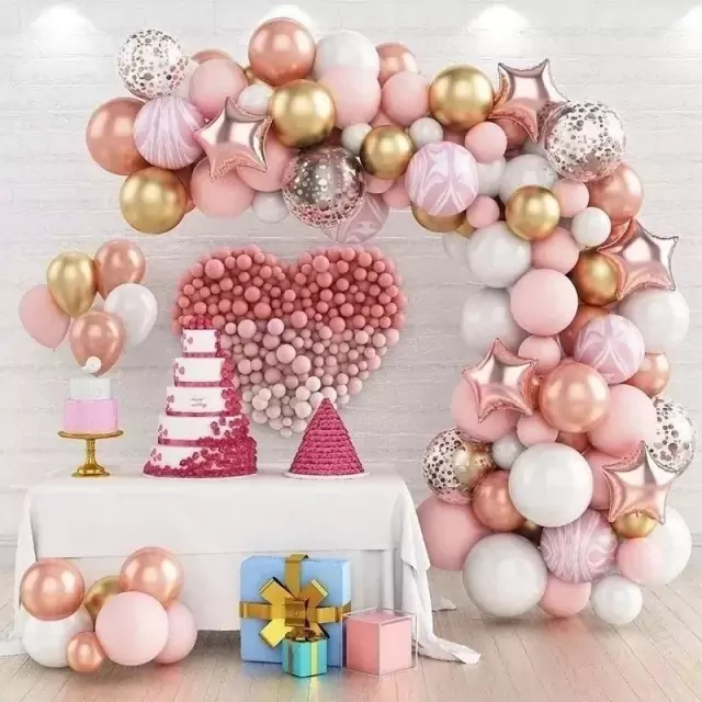 Arco orgánico de globos rosa pastel - Guirnaldas deco