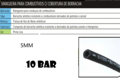 Mangueira 5mm Injeção Eletronica 1 Mt Combustível Preta - comprar online